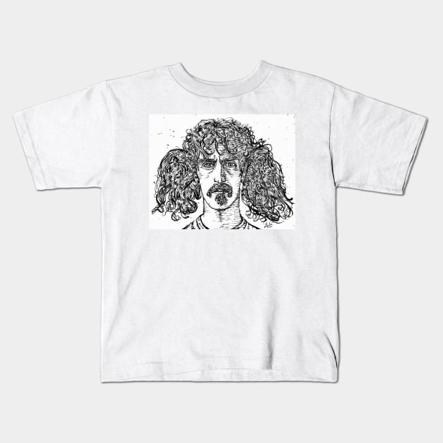 FRANK ZAPPA ink portrait Kids T-Shirt by lautir